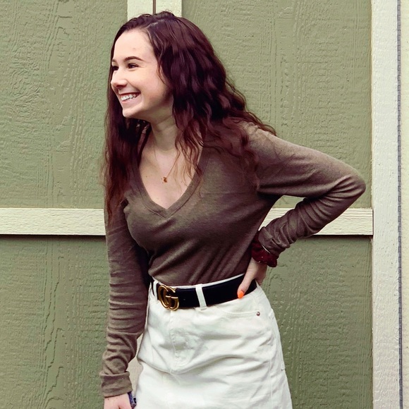 white jean skirt - Picture 2 of 3